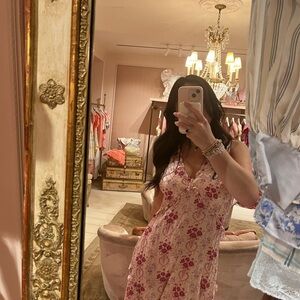 LoveShackFancy Pink Floral Maxi Dress